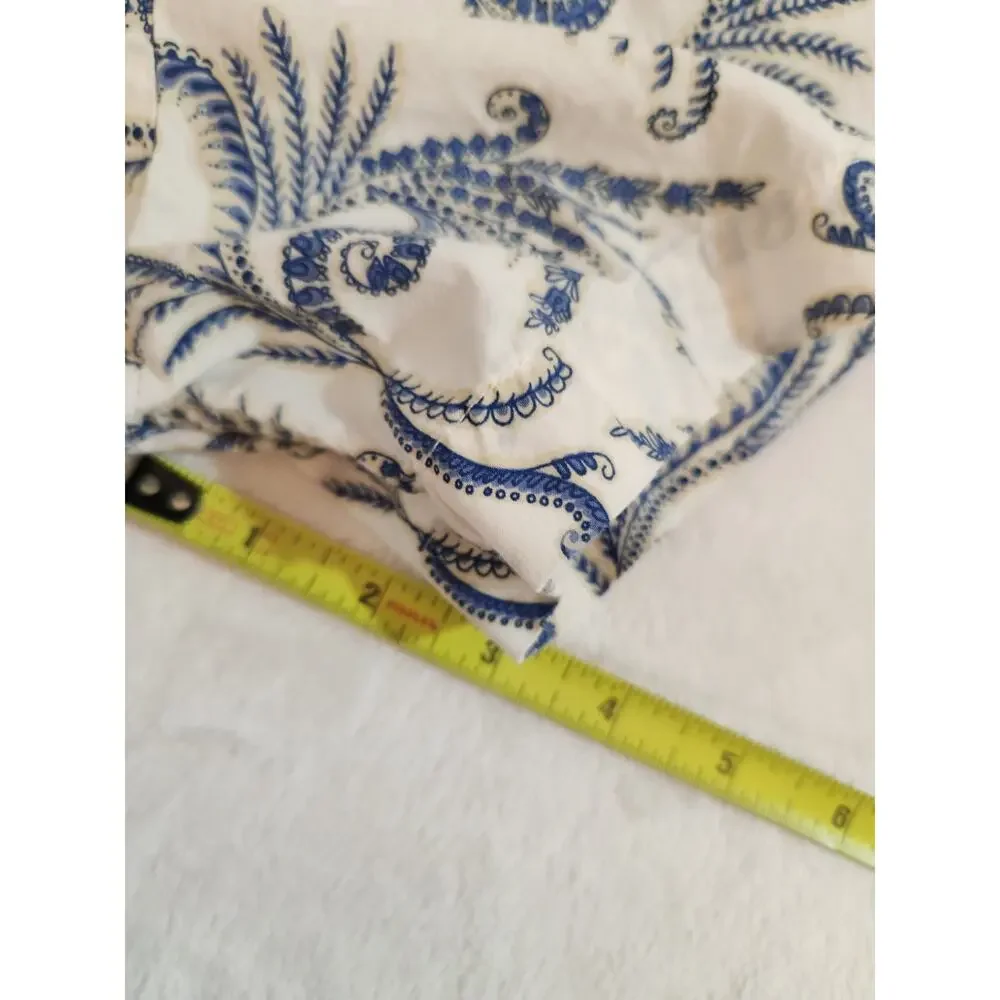 Banana Republic Floral Shirt Mens Small Blue Short Sleeve Beach 60s 60s Retro